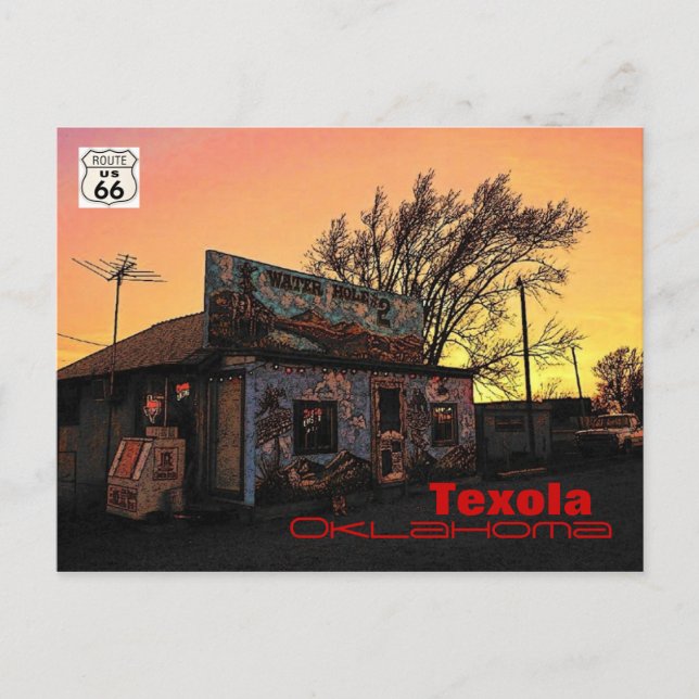 Route 66 (OK) Postcard (Front)