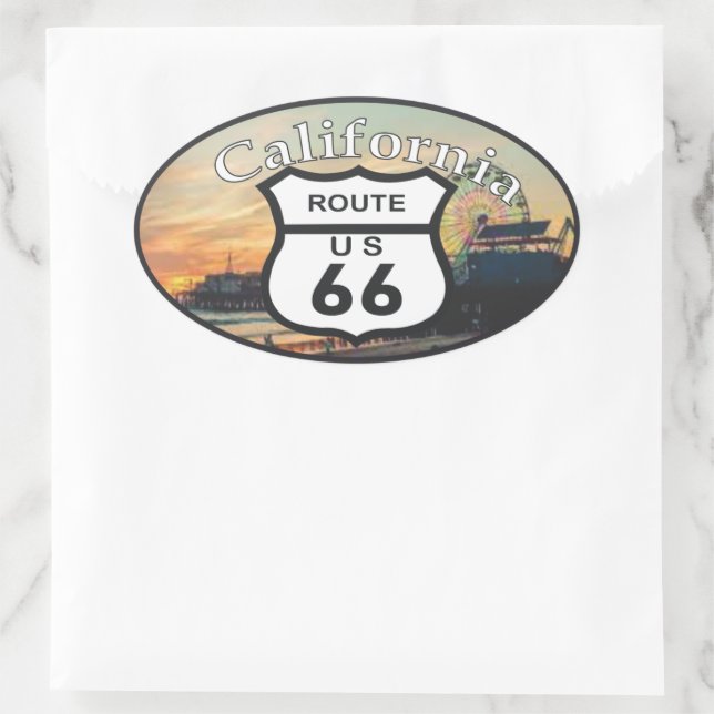 Route 66 oval sticker (Bag)