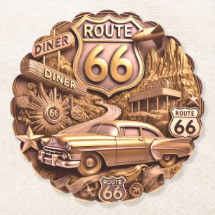 Route 66 paper coaster