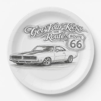 Route 66 Paper Plate