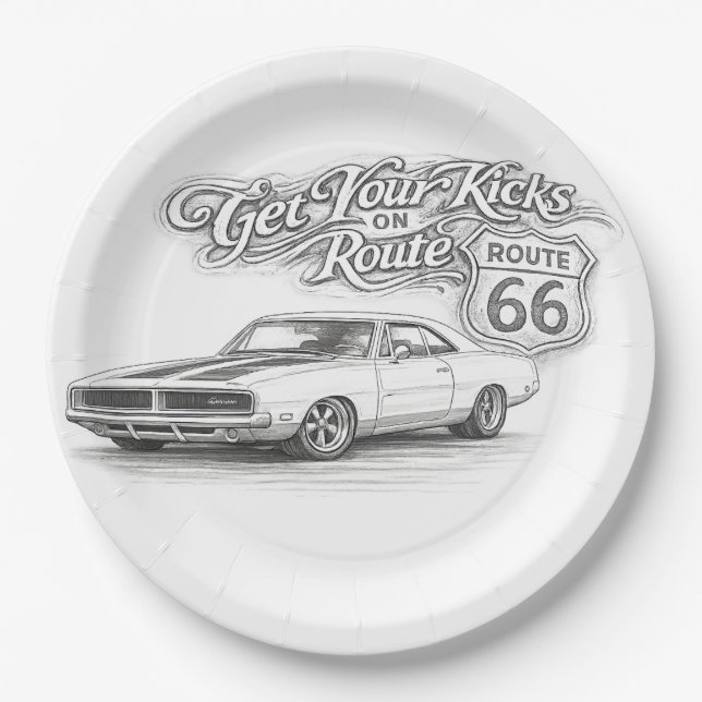Route 66 Paper Plate (Front)