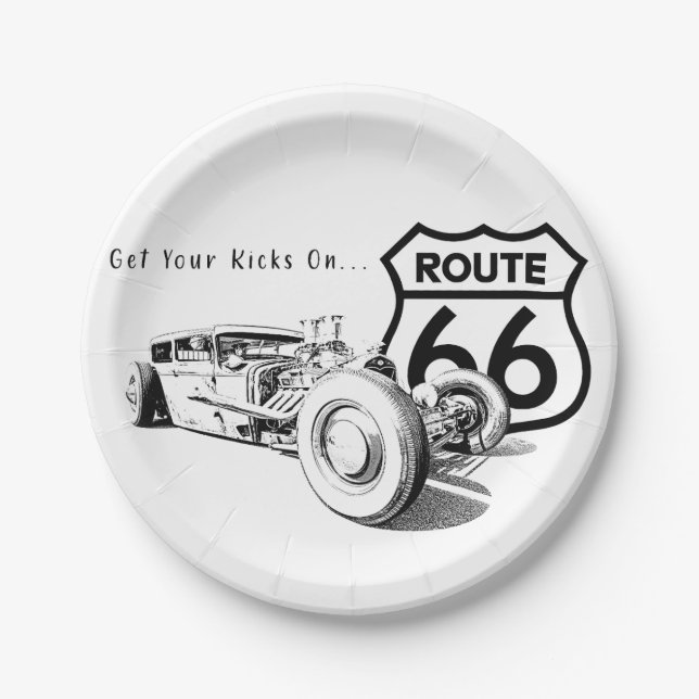 Route 66 Paper Plate (Front)