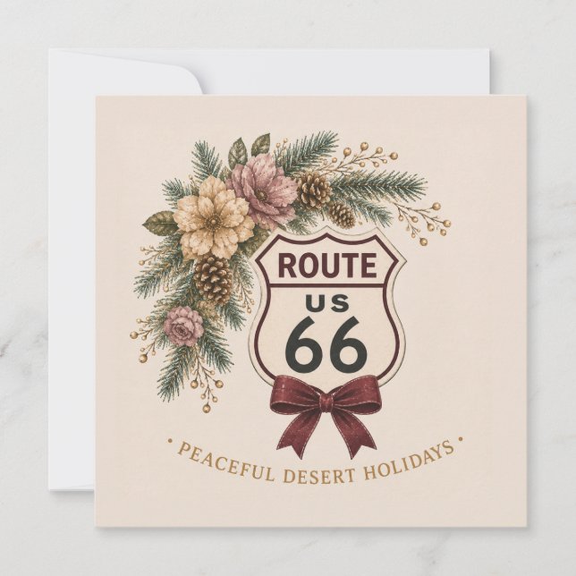 Route 66 Peaceful Desert Holidays Custom Note (Front)