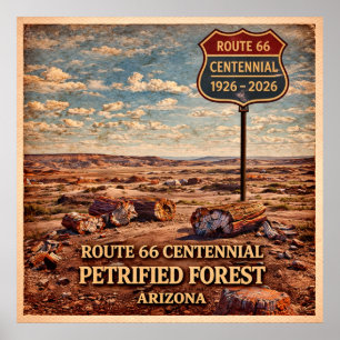 Route 66 Petrified Forest Arizona Poster