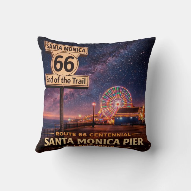 Route 66 Pier Lights Sofa Accent Cushion (Back)