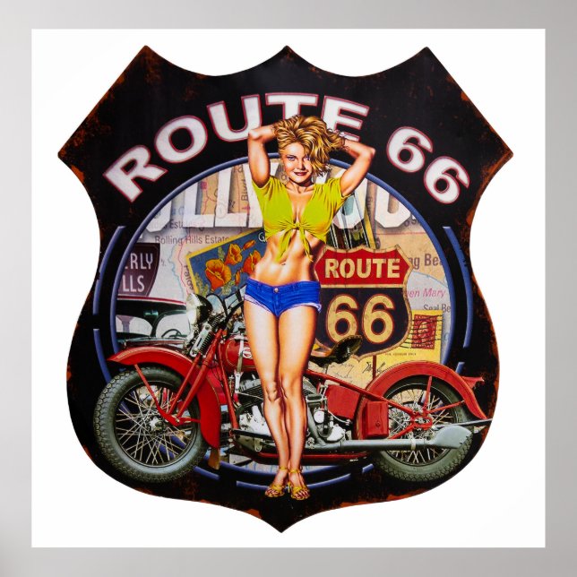 Route 66 pin up Poster (Front)