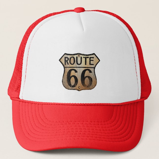 Route 66 - Red Trucker Hat (Front)