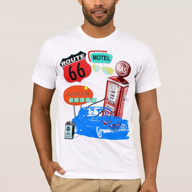 route 66 retro driving tshirt (Front)