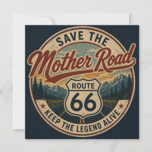 Route 66 Retro Mountain Badge National Park Style Card