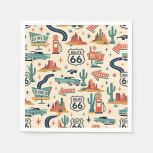 Route 66 Retro Party Roadside Flair Napkin