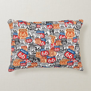 Route 66 Road Sign Decorative Cushion