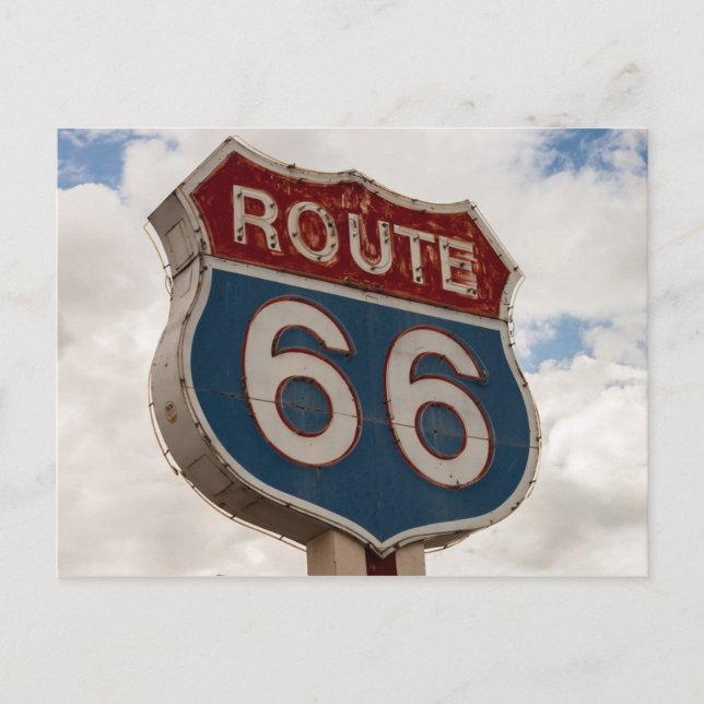 Route 66 Road Sign Postcard (Front)