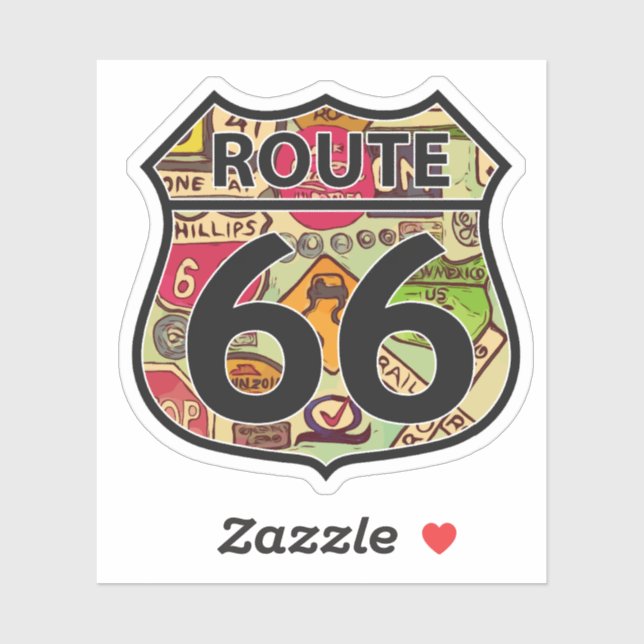 Route 66 road sign shaped (Sheet)