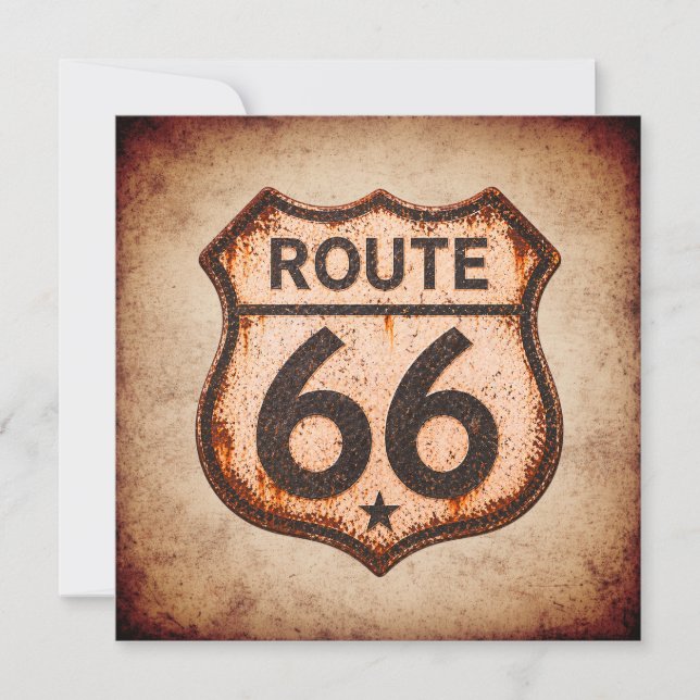 route 66 Rusted Shield Vintage Roadside Stationery (Front)