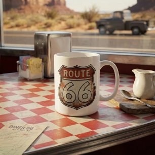 Route 66 Rusty Road Sign Coffee Mug