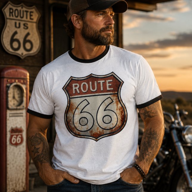 Route 66 Rusty Road Sign T-Shirt (Creator Uploaded)