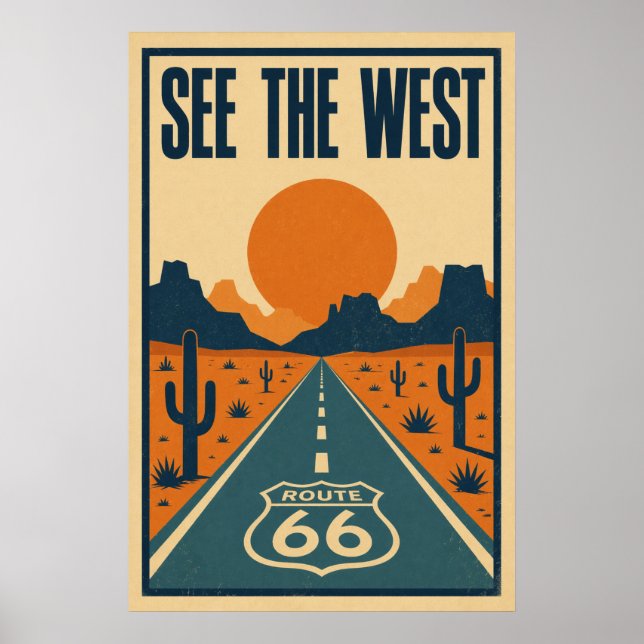 Route 66 See The West Litho Poster (Front)