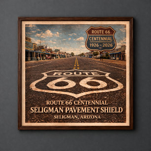 Route 66 Seligman Pavement Shield Poster