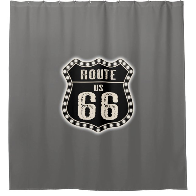 Route 66 Sign Americana Shower Curtain (Front)