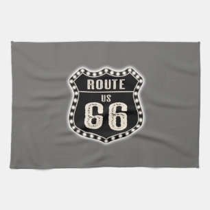 Route 66 Sign Americana Tea Towel