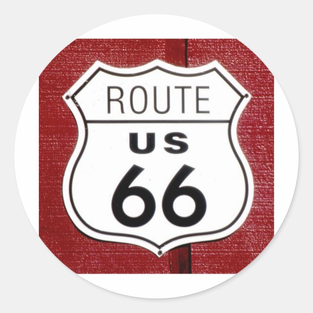 Route 66 Sign Classic Round Sticker (Front)