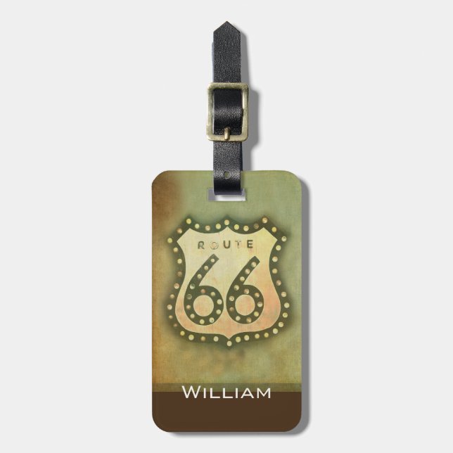 route 66 sign custom luggage tag (Front Vertical)