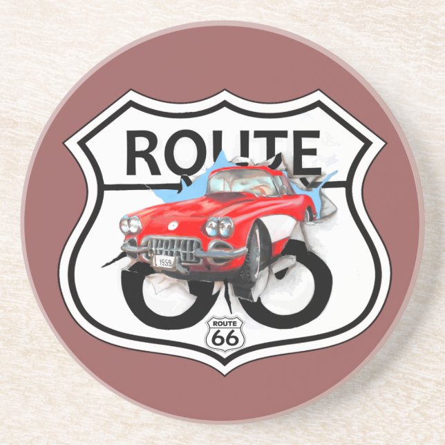 Route 66 sign gifts coaster (Front)