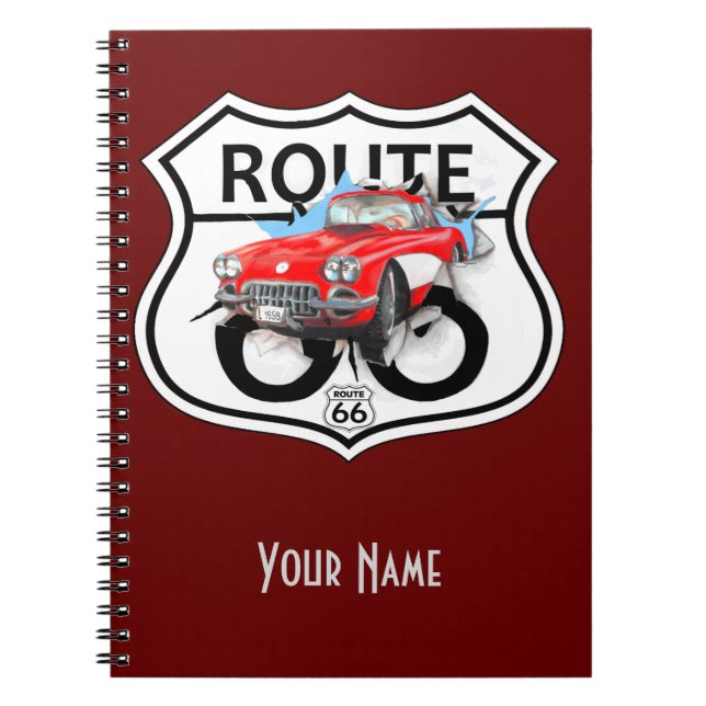 Route 66 sign gifts spiral notebook (Front)