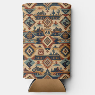 route 66 Southwest Biker Tailgate Style Seltzer Can Cooler
