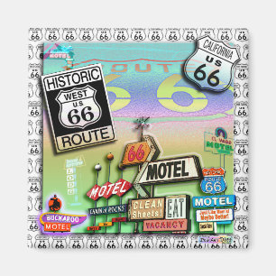 ROUTE 66 SQUARE MAGNET