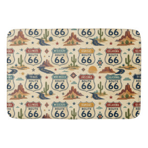 route 66 State Shield Bathroom Decor Bath Mat
