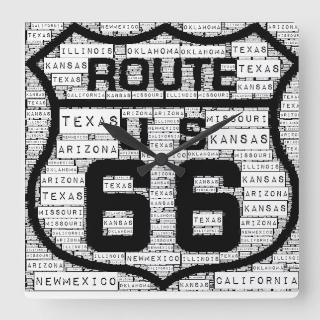 Route 66 States Wall Clock (Front)