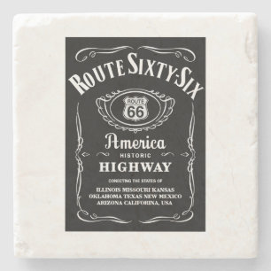 Route 66 stone coaster