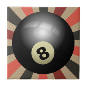 Route 66 Sunburst Vibes - Retro 8-Ball Tile