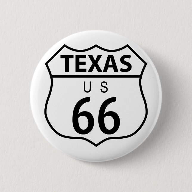 Route 66 Texas 6 Cm Round Badge (Front)