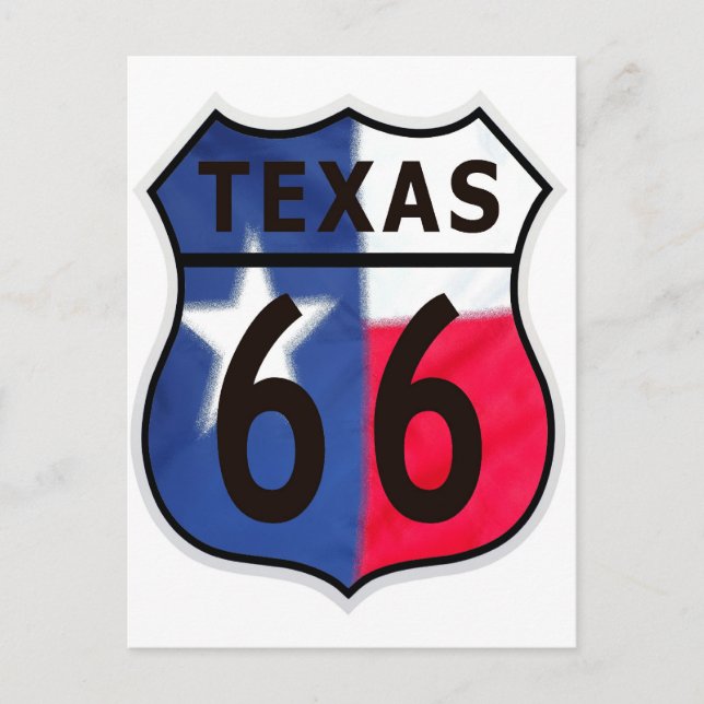 Route 66 Texas Colour Postcard (Front)
