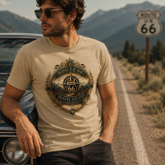 Route 66 Travel Society Vintage Compass Crest Tri-Blend Shirt