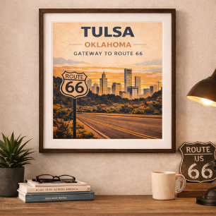Route 66 Tulsa Oklahoma Gateway Heritage Poster