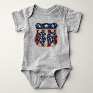 Route 66 Vintage Americana Shield Baby Bodysuit