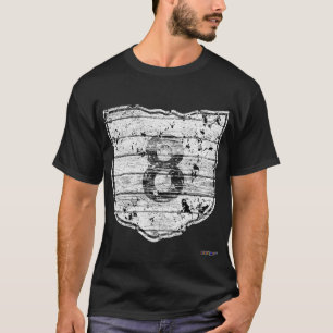 Route 8 road sign - wood grain - distressed T-Shirt