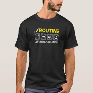 Routine Eat Sleep Code Repeat Software Developer C T-Shirt