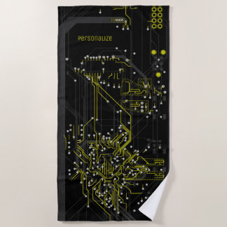 Routing Process Colourful Abstract Modern Cool Dar Beach Towel