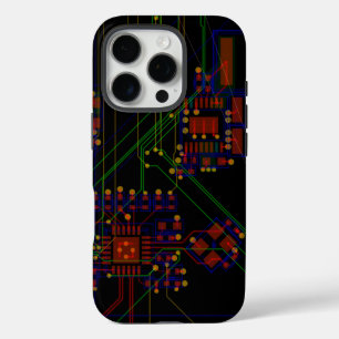 Routing Process Red Green Abstract Electronic Geek iPhone 16 Pro Case