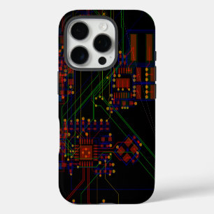 Routing Process Red Green Abstract Electronic Geek iPhone 16 Pro Case