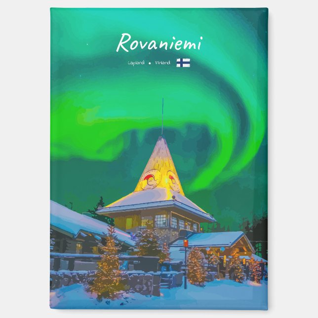Rovaniemi, Finland - Magic Aurora Flat Magnet (Front)
