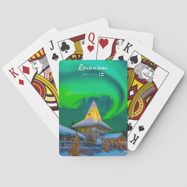 Rovaniemi, Finland - Magic Aurora Playing Cards (Back)