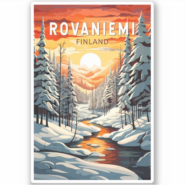 Rovaniemi Finland Travel Art Vintage (Front)