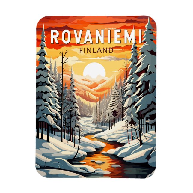 Rovaniemi Finland Travel Art Vintage Magnet (Vertical)