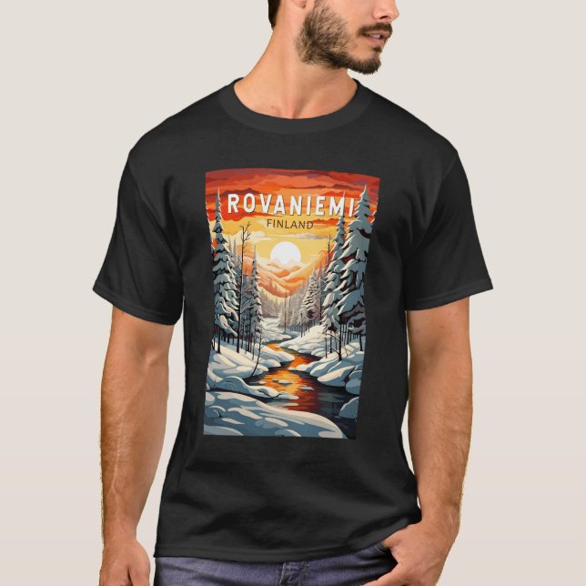 Rovaniemi Finland Travel Art Vintage T-Shirt (Front)