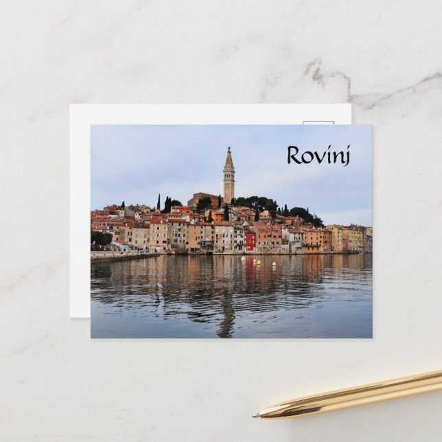 Rovinj Shore Line Postcard (Front/Back In Situ)